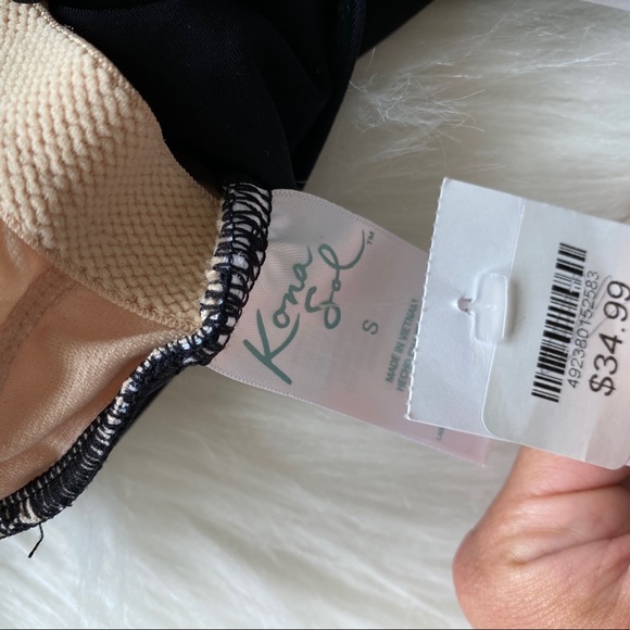 Kona Sol Tie Front Keyhole One Piece Swimsuit S - Picture 4 of 6